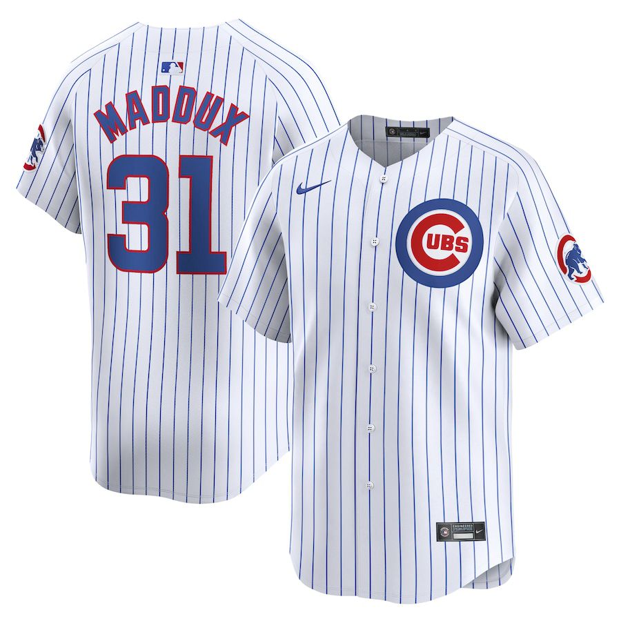 Men Chicago Cubs #31 Greg Maddux Nike White Home Limited Player MLB Jersey->chicago cubs->MLB Jersey